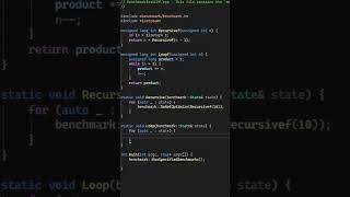 C++ Performance Optimization : Recursive vs Loop Benchmark #cpp #cppprogramming #codeoptimization