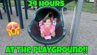 24 Hours Overnight At The Park Playground! 24 Hour Challenge With My Mom!