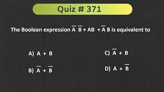 Boolean Algebra  Solved Problem (Digital Electronics) | Quiz # 371