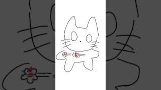 A cat with flowers blooming on its nipples