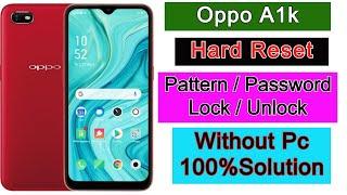 Oppo A1k Hard Reset (CPH1923) Pattern/Pin/Password Lock Remove Without PC 100% Solution