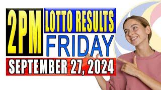 Friday 2PM PCSO Swertres Lotto result today | September 27 2024