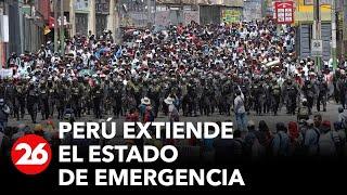 Perú extiende el estado de emergencia