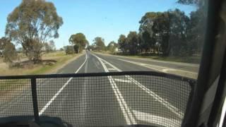 Trucking in Australia B double drivers view Volvo 550 FH16