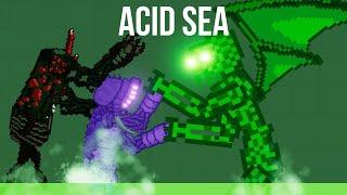 Behemoth vs Cthulhu vs Dark Void Monster in ACID SEA - People Playground Mod