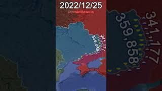 Ukraine War (Start - September 2024) *Every Day With Army Sizes* #shorts #animation #map #news