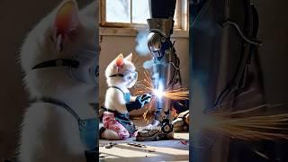 A kitten brings joy back to her father thanks to her invention