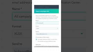 Export data available from your Campaigns dashboard.