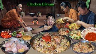 Wow Village Life cooking: Village style Chicken Biryani with Curry Cooking &Eating in Nepali Kitchen