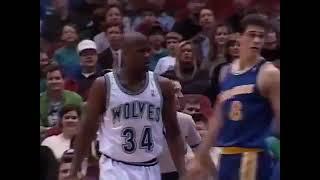 Sprewell & Rider trade jams! (1995) Warriors vs Timberwolves