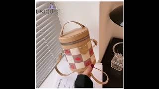 Unique C - Plaid Mini Bucket Bag