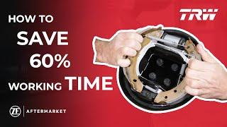 Time comparison Superkit vs. brake shoes - TRW Superkit saves you 60% working time.