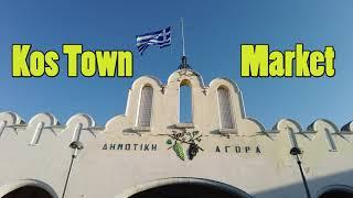 The Kos Town Market on the island of Kos in Greece (4k)