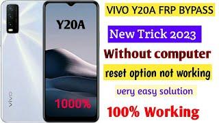 Vivo Y20A Frp Bypass || Frp Bypass Without PC Google Account Remove Android 12 2023