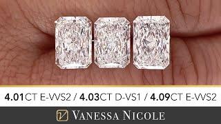 4ct RADIANT CUT DIAMOND - Radiant Shape Diamond Color Grade & Diamond Size Comparison for Trevor