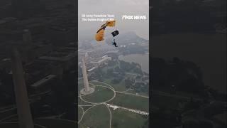 US Army Parachute Team jumps over Washington Monument #shorts #foxnews #news #world #usa #army #dc