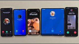 Incoming call iPhone 11 Samsung Galaxy ZFlip5 FaceTime WhatsApp Meet Telegram BiP messenger