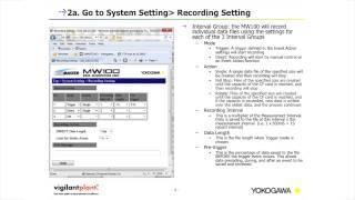 MW100 Measurement Settings