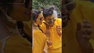 How Our Haldi Started  #hungrybirds #haldi #priti #sanket #shorts