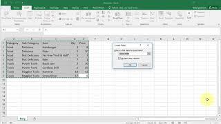 How to Create a Table in Excel