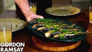 Orzo Pasta Salad with Grilled Sardines | Gordon Ramsay