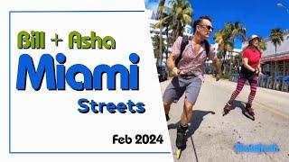 Bill Stoppard & Asha Skatefresh #inlineskating the streets of Miami during Skater Migration Feb 2024