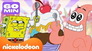 Губка Боб | Губка Боб ест МОРОЖЕНОЕ на протяжении 60 минут | Nickelodeon Cyrillic