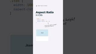 CSS Tricks The Magic Of "aspect-ratio" Property In CSS.