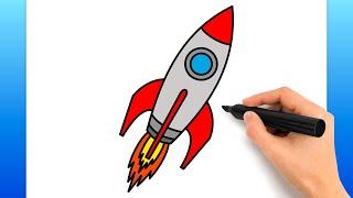 How To Draw A Rocket (Easy Drawing Tutorial)