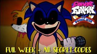 Vs. Sonic.Exe Full Week + All Secret Codes - Friday Night Funkin' Mod