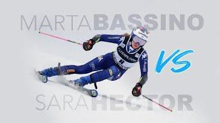 MARTA BASSINO Vs SARA HECTOR Courchevel 2020 Womens GS run analysis