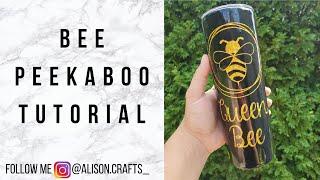 Bee Peekaboo Tumbler with Crystalac Micas and Black Gloss | Step by Step Crystalac Tutorial