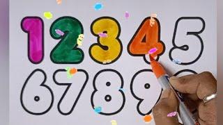 Number learning 1 to 9//kids easy learn number with example and filled up the number