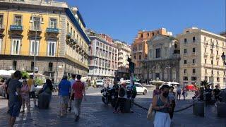 Naples Italy   Napoli Center Beautiful City Walk in Santa Lucia - piazza del Plebiscito