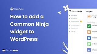 How to add a Common Ninja Widget to WordPress