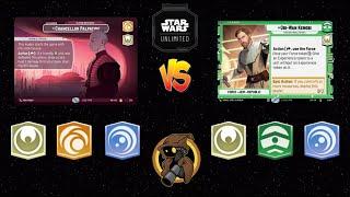 Chancellor Palpatine Vigilance vs Obi5 Command | Star Wars Unlimited Premier Gameplay | Bo3