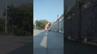 Bruce Naked Yoga On The Bridge.