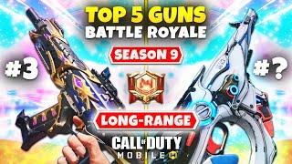 Top 5 BEST Long Range Guns In SEASON 9 Battle Royale | COD Mobile | Best Gunsmith For Long Range BR