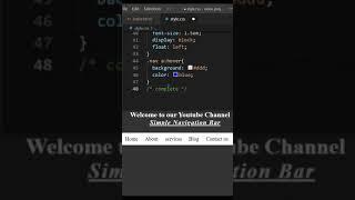 How to Make Simple Navigation Bar in HTML and CSS (Short tutorial) #short video #html #css