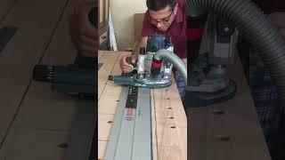 Opening a groove with router for inlay