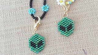 Alien. Diy How to Make Miyuki Beaded Alien Charm Tutorial