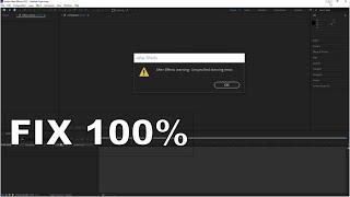 How To Fix Adobe After Effects & premiere pro Warning Unspecified Drawing Error 100% Working