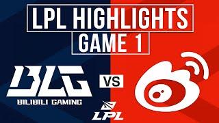 BLG vs WBG Highlights Game 1 | LPL 2024 Summer Finals | Bilibili Gaming vs Weibo Gaming