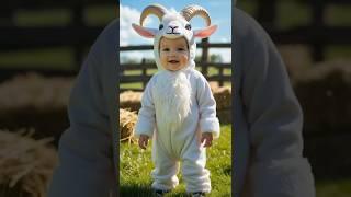 ADORABLE CUTE BABY CHICKS AND GOAT COSTUME #cute #baby #cutebaby #adorablebaby #goat #chicken