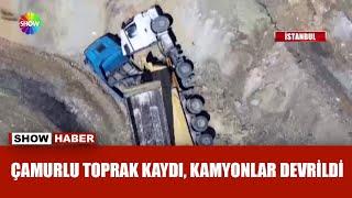 Toprak kaydı, kamyonlar yuvarlandı