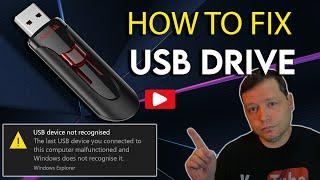 How to Fix USB Device Not Recognized | Restore USB Drive to Default Settings | Corrupted USB Drive