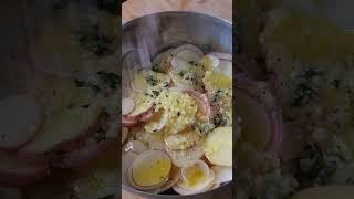 Garlic butter potato stacks