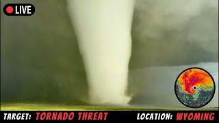  Chasing a TORNADO Threat in Wyoming/Nebraska - LIVE STORM CHASERS
