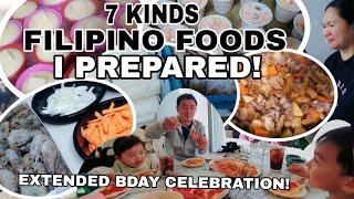 PREPARING 7 KINDS OF FILIPINO FOODS FOR AHYUN 1ST FILIPINO STYLE BIRTHDAY | HUSBAND EXTENDED B-DAY