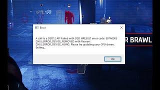 Gotham Knight game crash code 887a0005 dxgi error device hung